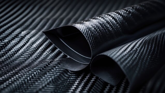 Dark carbon fiber material for composite products used in racing vehicles.