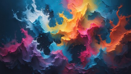 abstract colorful artwork for contemporary wallpaper. The texture features vibrant digital art ideal for canvas prints or graphic design. Stock image offering a potential conceptual pattern.