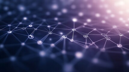 Obraz premium Abstract digital network with glowing nodes and connections in a futuristic design.