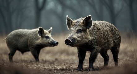 Fototapeta premium Feral pigs