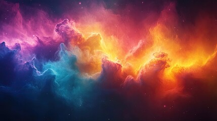 A Colorful Celestial Nebula Displaying Cosmic Dust And Starfields