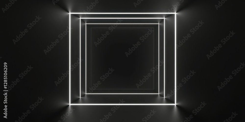 Wall mural black square with white lines on it