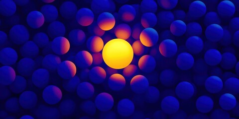 Blue background with a yellow ball in the middle