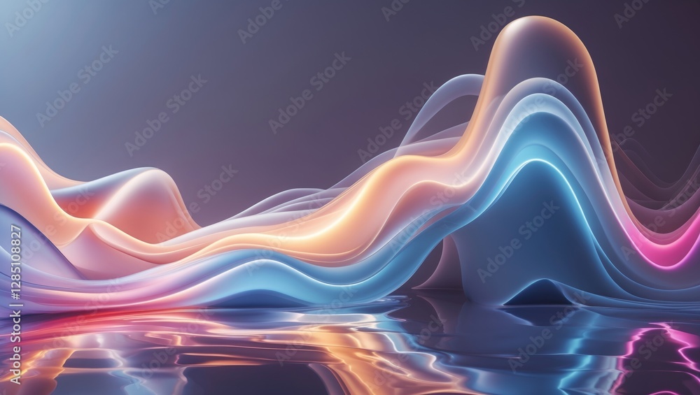 Poster advanced technology, stunning abstract luxurious modern digital multicolor illumination with smooth,