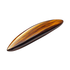 A Smooth Piece of Tigers Eye with Golden Brown and Red Isolated on Transparent Background