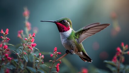 Fototapeta premium Adult Ruby-throated Hummingbird