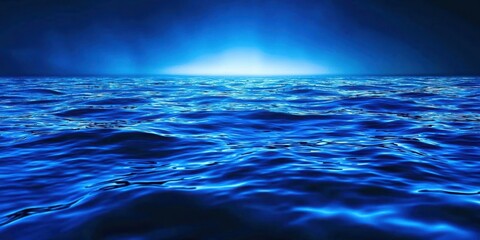 The ocean is blue and calm