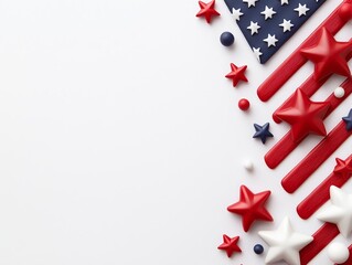 Fototapeta premium Patriotic Theme with Stars and Stripes for American Holiday Celebrations with Festive Decorations