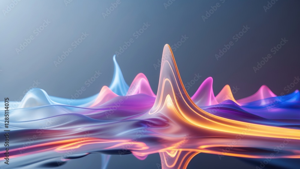 Poster innovative technology, stunning abstract lavish contemporary digital multicolor illumination with sm