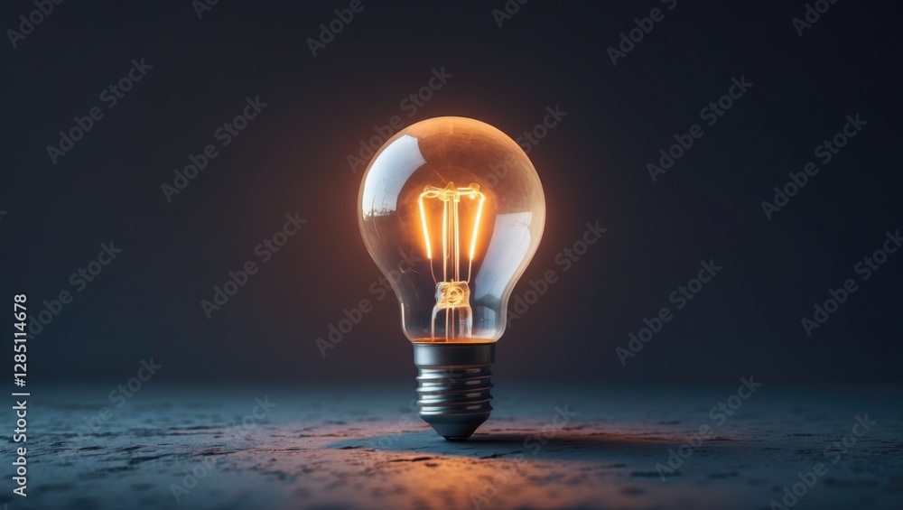 Aufkleber illuminated lightbulb representing virtual concepts of creativity and innovative thinking.