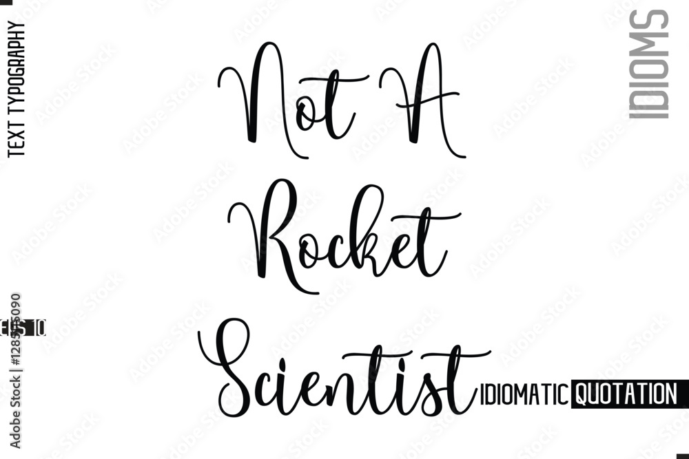 Fototapete not a rocket scientist vector motivational typography idiom text
