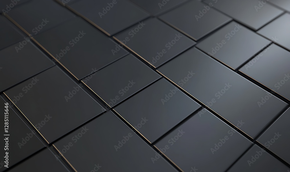 Aufkleber Dark textured tiles arranged in a sleek, modern pattern, creating an elegant surface.