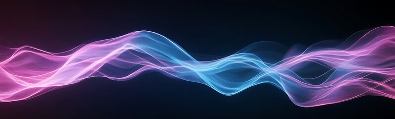 Fototapeta premium Vibrant wave of colorful light creating a dynamic, abstract background.