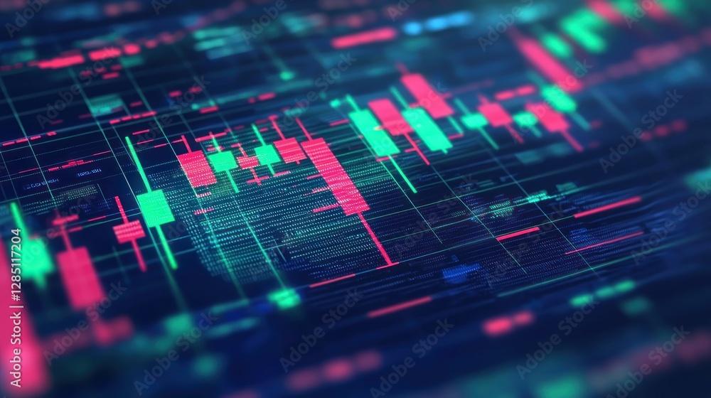 Poster abstract digital stock market data visualization