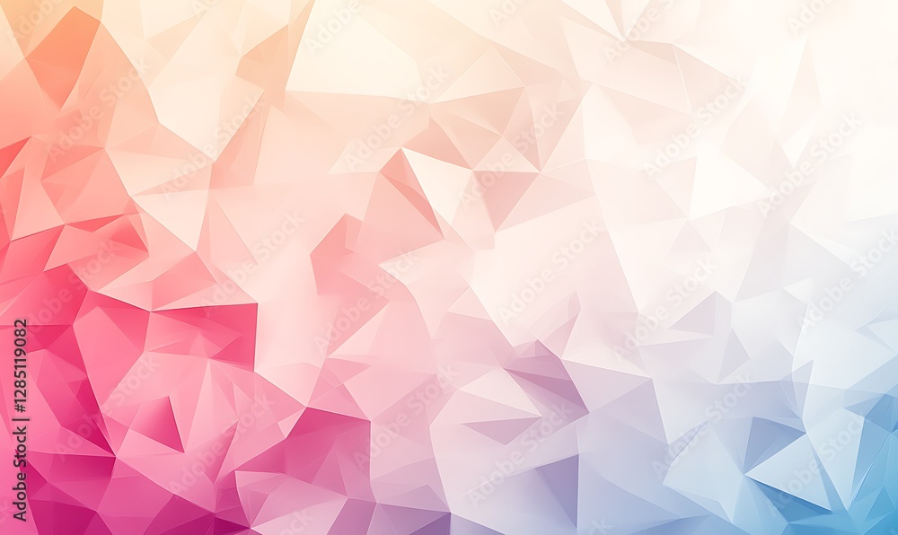 Leinwandbilder abstract triangular pattern blending soft pink and white hues, creating a modern, artistic backgroun