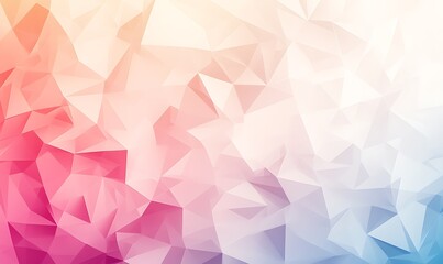 Obraz premium Abstract triangular pattern blending soft pink and white hues, creating a modern, artistic background.