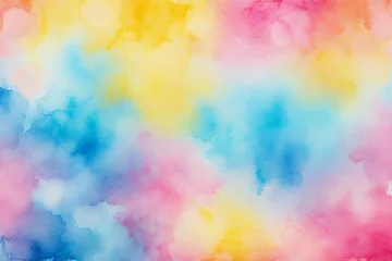 Gordijnen abstract Glowing blur Art ombre watercolor empty background. Yellow, pink, blue Stylish blurred template defocused illustration © rutchakon