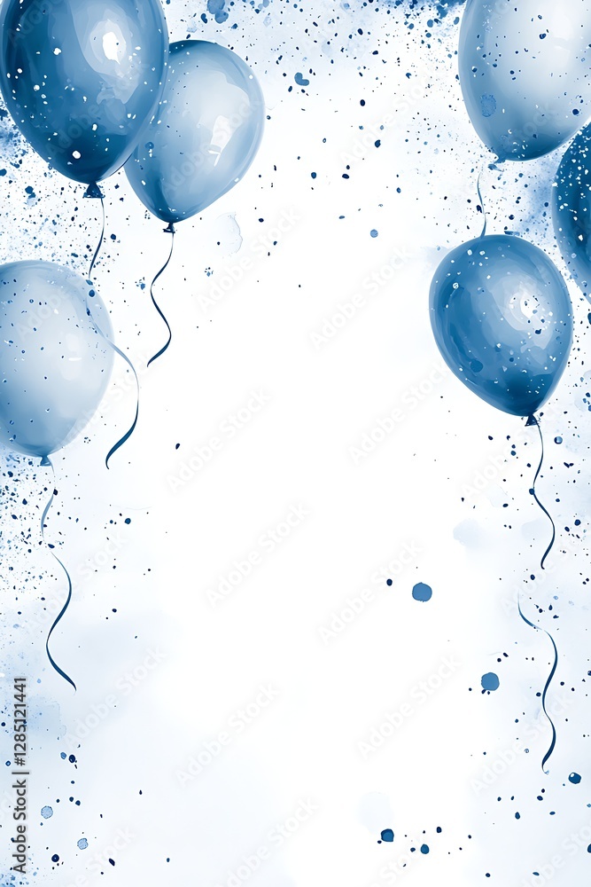 Poster elegant pattern of blue balloons with a soft background perfect for celebration themes : generative 