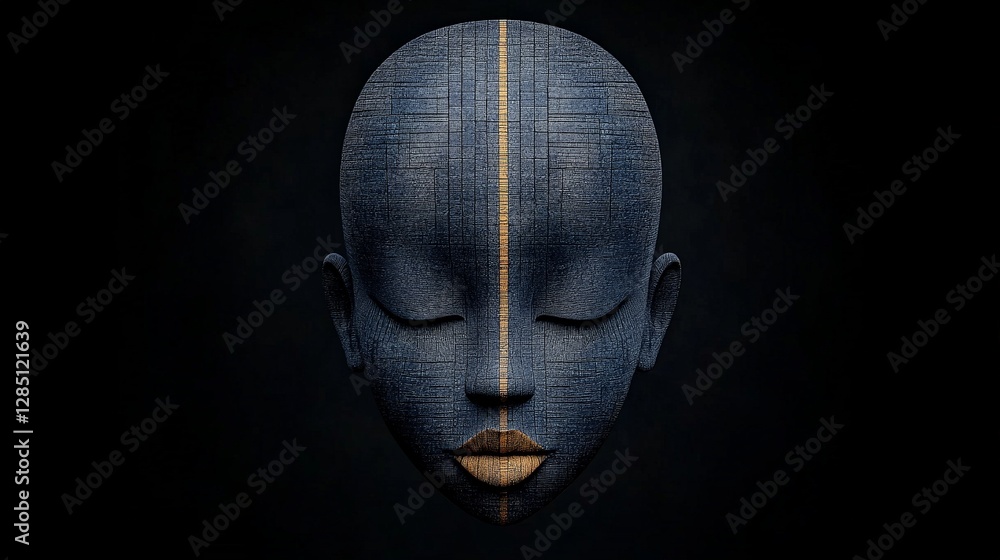 Poster abstract artistic representation of a human face with unique textures