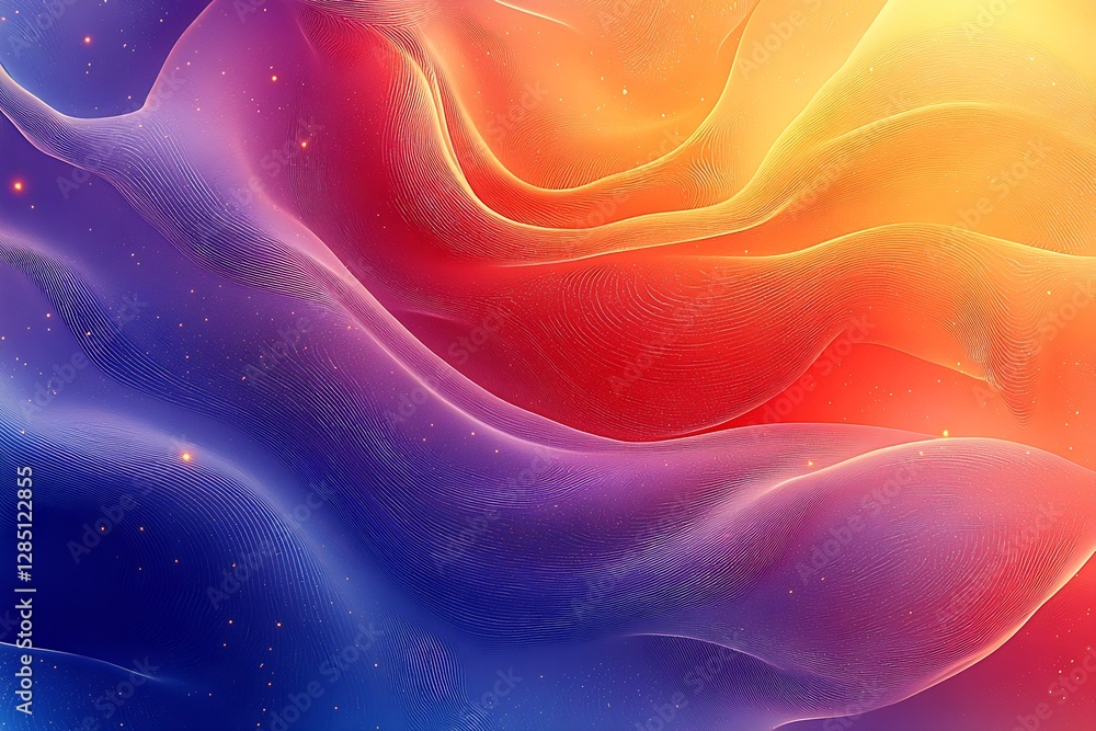 Poster stunning abstract wave design featuring rich colors and a dynamic fluid motion creating an immersive