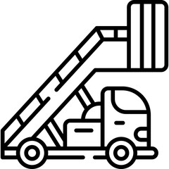 Aircraft Stairs Line Icon
