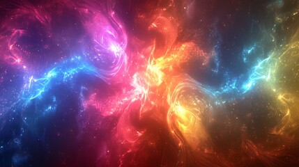 Fototapeta premium Vivid cosmic nebulae showcasing vibrant colors and swirling formations