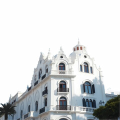 Fototapeta premium Beautiful exotic white building under the blue sky
