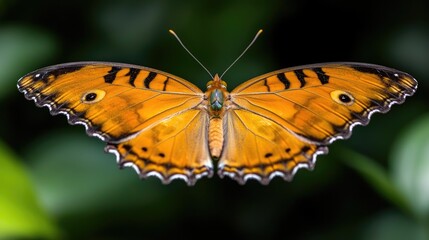 Close-up orange butterfly in a garden.  Possible use Educational material
