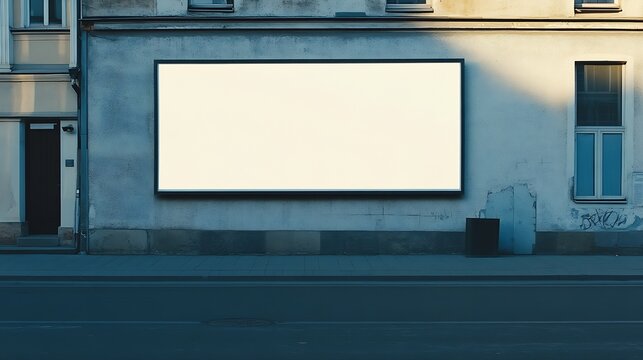 Blank outdoor advertising billboard on a city wall ready for a new advertisement : Generative AI