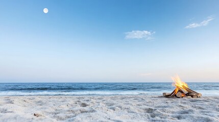 A moonlit night with waves sparkling under the moonlight