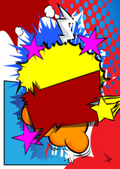 Cartoon super background, comic book backdrop. Retro vector comics pop art design.