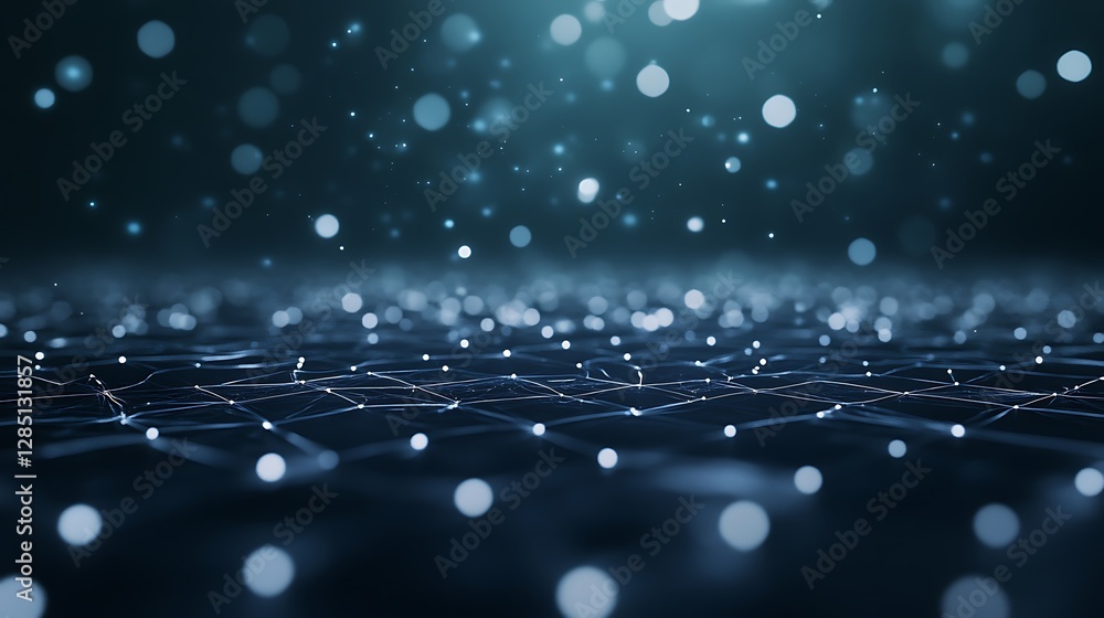 Leinwandbilder abstract background of glowing particles creating a digital landscape effect.