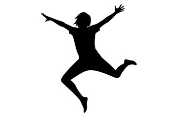 silhouette of a woman jumping