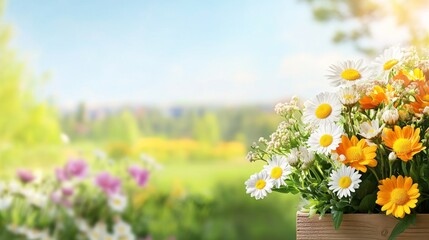 Colorful daisies on a clean background