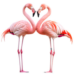 Obraz premium Three Elegant Pink Flamingos Isolated on Transparent Background – High-Quality PNG Image