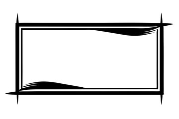 Lines frame border brushed painting silhouette