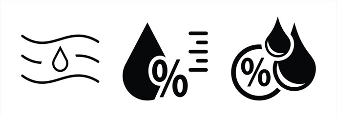 Humidity icon in flat style Climate vector illustration on isolated background Temperature forecast business concept