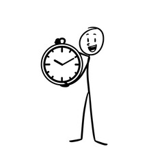 someone is carrying a giant clock in his hand
