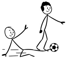 playing football in the park