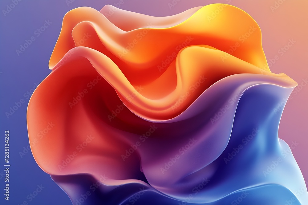 Fototapete vibrant abstract formation with flowing colors in warm hues creating a stunning visual experience : 
