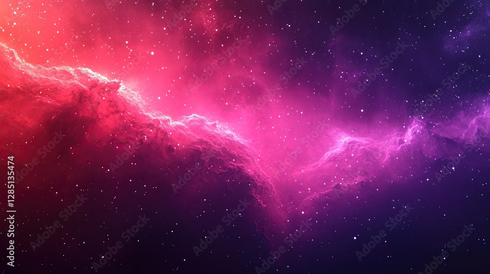 Poster a colorful nebula in space with many tiny white stars
