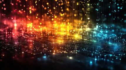 Fototapeta premium A beautiful abstract image of colorful sparkling light particles