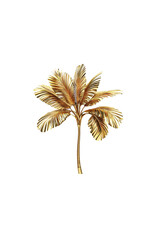 Golden palm tree on white background
