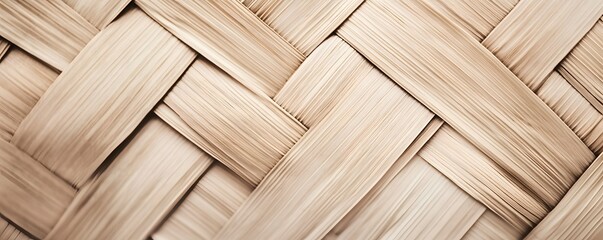 Close up of woven natural light beige material pattern