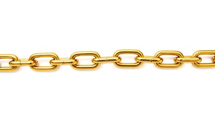 Obraz premium Gold Chain Isolated on White Background Industrial Strength Seamless Loop