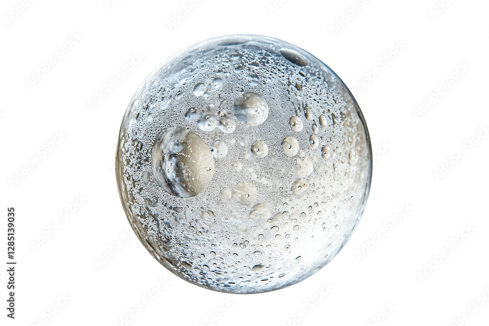 Poster close-up view of bubbles in clear liquid with best textures and reflections