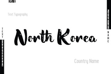 Grunge Typography Lettering Text Of Country Name North Korea.