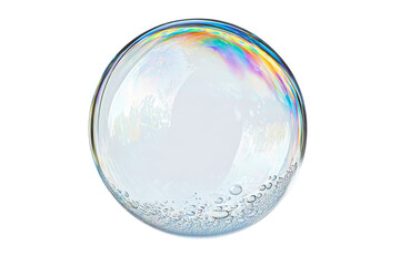 Transparent Soap Bubble with Reflections and Colorful Highlights