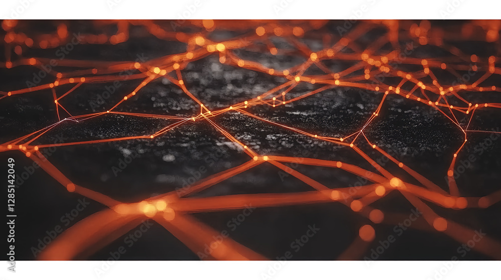 Poster exploring digital connectivity through abstract networks technology environment graphic visualizatio
