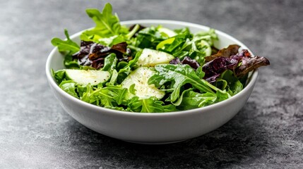 Fresh Green Salad with Cucumber  Mixed Greens   Vinaigrette